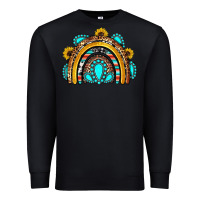 Black western gemstones sunflowers rainbow Premium Sweatshirt - OliviaCreatesArt
