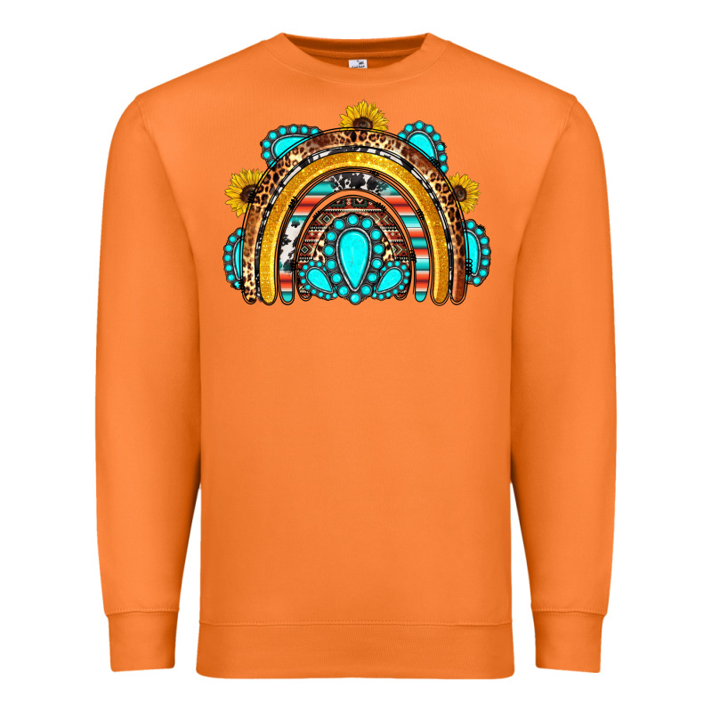 Western Gemstones Sunflowers Rainbow Premium Sweatshirt by OliviaCreatesArt | Teevron