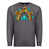 Charcoal Heather western gemstones sunflowers rainbow Premium Sweatshirt - OliviaCreatesArt