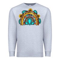 Heather Grey western gemstones sunflowers rainbow Premium Sweatshirt - OliviaCreatesArt