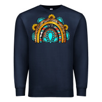 Navy western gemstones sunflowers rainbow Premium Sweatshirt - OliviaCreatesArt