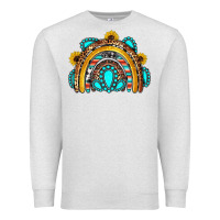 Oatmeal Heather western gemstones sunflowers rainbow Premium Sweatshirt - OliviaCreatesArt