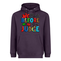 Plum think before you judge Heavyweight Hoodie - OliviaCreatesArt