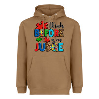 Toasted Coconut think before you judge Heavyweight Hoodie - OliviaCreatesArt