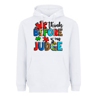 White think before you judge Heavyweight Hoodie - OliviaCreatesArt