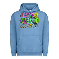 Pigment Pebble Blue Just Bead it Urban Hoodie - CowhideDigitalArt