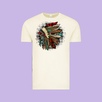 Indian Headdress Vintage Tee Designed By Jahusdesignshop