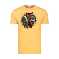 Vintage Mustard indian headdress Vintage Tee - JahusDesignShop