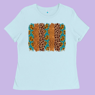 Leopard Gemstone Brushstroke Ladies Tee Designed By Adodesignshop