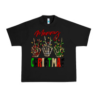 Black Merry Christmas skeleton hands Urban Heavy Tee - NancyCooperArtShop