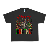 Pigment Black Merry Christmas skeleton hands Urban Heavy Tee - NancyCooperArtShop