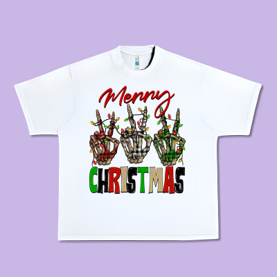 Merry Christmas Skeleton Hands Urban Heavy Tee Designed By Nancycooperartshop