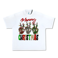 White Merry Christmas skeleton hands Urban Heavy Tee - NancyCooperArtShop