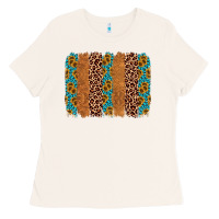 Bone leopard gemstone brushstroke Ladies Tee - AdoDesignShop