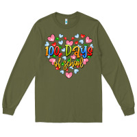 Army Green 100 days of school Long Sleeve Tee - Artiststas