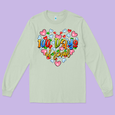 100 Days Of School Long Sleeve Tee Designed By Artiststas