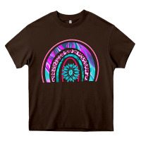 Chocolate Brown rainbow and gemstone Heavy Core Tee - AdoDesignShop