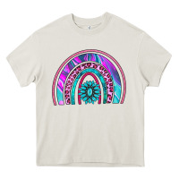 Cream rainbow and gemstone Heavy Core Tee - AdoDesignShop