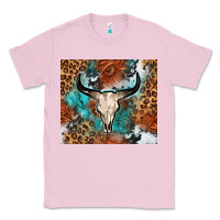 Bubblegum Pink Western with bull skull Classic Tee - NancyCooperArtShop
