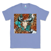 Colony Blue Western with bull skull Classic Tee - NancyCooperArtShop