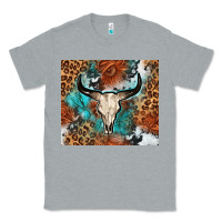 Heather Grey Western with bull skull Classic Tee - NancyCooperArtShop