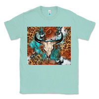 Seafoam Western with bull skull Classic Tee - NancyCooperArtShop