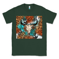 Sports Green Western with bull skull Classic Tee - NancyCooperArtShop