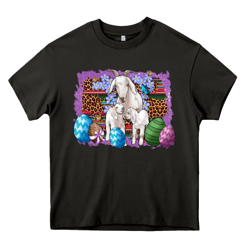 Goat Family Eggs Flowers Leopard Serape Glitter Heavy Core Tee by Artiststas | Teevron