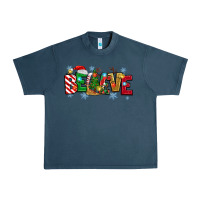 Midnight Navy Christmas Believe Urban Heavy Tee - MaliasSmallBusiness