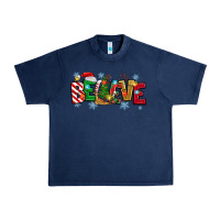 Navy Christmas Believe Urban Heavy Tee - MaliasSmallBusiness