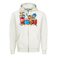 Oatmeal Heather Hockey coffee cup Zipper Hoodie - HowdyJamesFarm