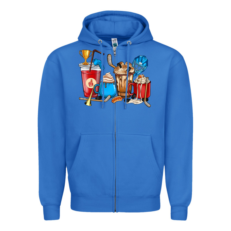 Hockey Coffee Cup Zipper Hoodie by HowdyJamesFarm | Teevron