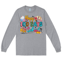 Heather Grey happy 100 days of school Long Sleeve Tee - Artiststas