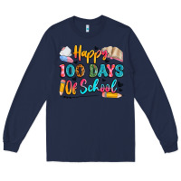 Navy happy 100 days of school Long Sleeve Tee - Artiststas