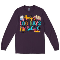 Plum happy 100 days of school Long Sleeve Tee - Artiststas