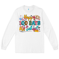White happy 100 days of school Long Sleeve Tee - Artiststas