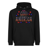 Black 4 july god bless america western Heavyweight Hoodie - CowCowDesign