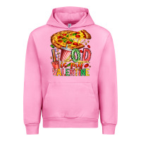 Fuchsia Pink Food Is My Valentine Urban Hoodie - CowhideDigitalArt
