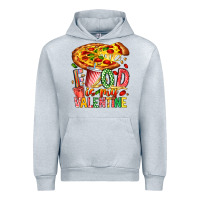 Heather Grey Food Is My Valentine Urban Hoodie - CowhideDigitalArt
