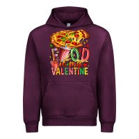 Mauve Wine Food Is My Valentine Urban Hoodie - CowhideDigitalArt