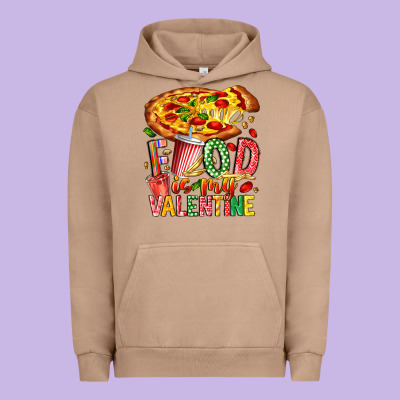 Food Is My Valentine Urban Hoodie Designed By Cowhidedigitalart