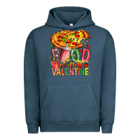 Pigment Midnight Navy Food Is My Valentine Urban Hoodie - CowhideDigitalArt