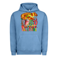 Pigment Pebble Blue Food Is My Valentine Urban Hoodie - CowhideDigitalArt