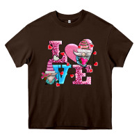 Chocolate Brown love and gnomes Heavy Core Tee - AdoDesignShop