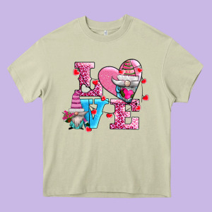 Love And Gnomes Heavy Core Tee Designed By Adodesignshop