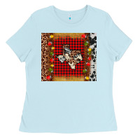 Baby Blue texas christmas tumbler Ladies Tee - AdoDesignShop
