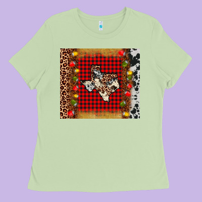 Texas Christmas Tumbler Ladies Tee Designed By Adodesignshop