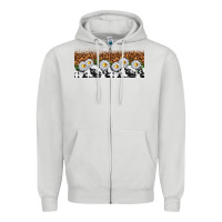 Dove Grey cowhide leopard daisies Zipper Hoodie - TumblerDesignByShophia