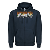 Navy cowhide leopard daisies Zipper Hoodie - TumblerDesignByShophia