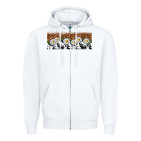 White cowhide leopard daisies Zipper Hoodie - TumblerDesignByShophia